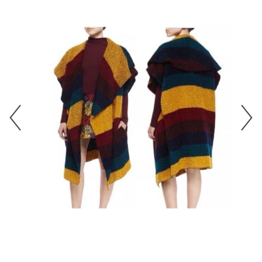 Alice + Olivia Muriel Striped Oversized Shawl in Multicolored M/L - Picture 6 of 14